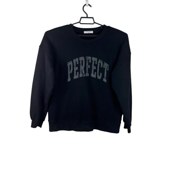 Perfectwhitetee Women's Oversized M French Terry Sweatshirt Black EUC - Picture 14 of 14